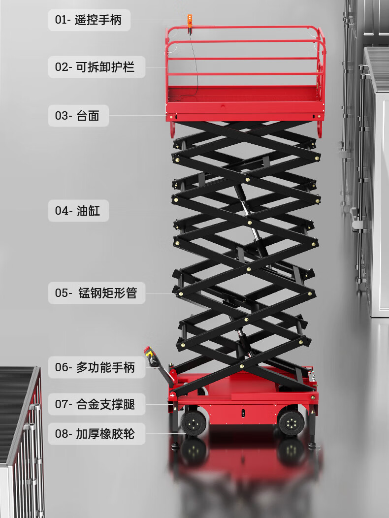 揚子升降平臺剪叉式升降機ELP05-7B升高7米載重500KG(圖7)